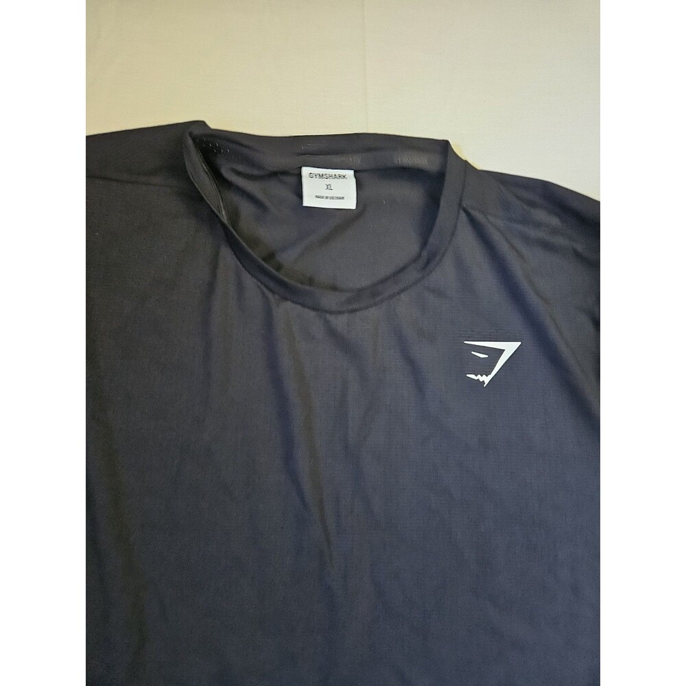 Gymshark Shirt Men's Size XL Black Short Sleeve Athletic Performance Breathable